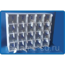 Пластиковый шкаф с ячейками для 20 телефонов